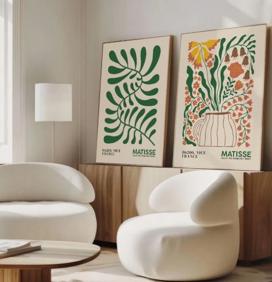 quadros decorativos com ilustrações florais