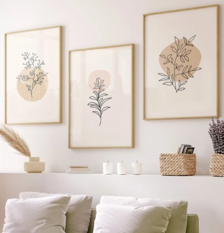 quadros com ilustrações botânicas