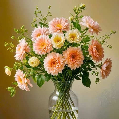 arranjo de flores com Crisântemos